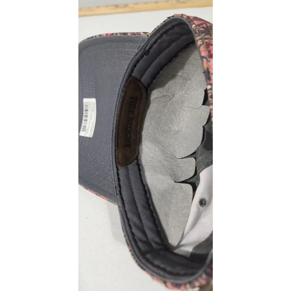 True Religion Hat Cap Allover Print Adjustable Strapback